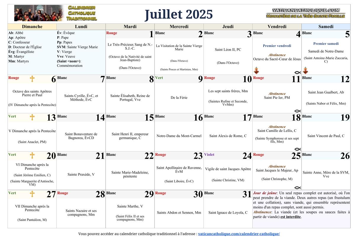 Mois de juillet 2025