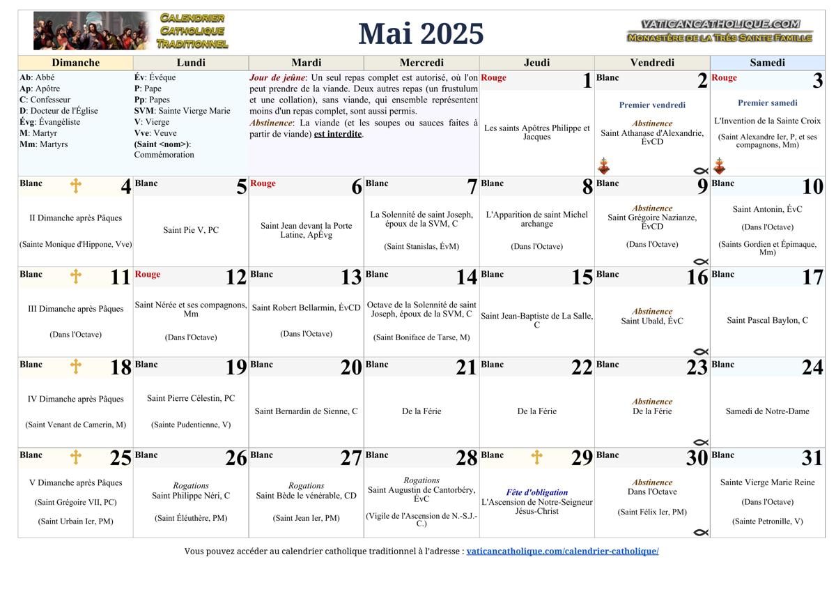 Mois de mai 2025