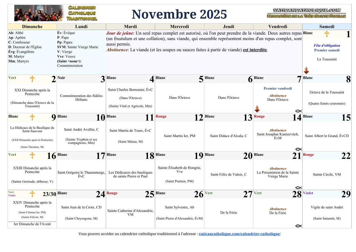 Mois de novembre 2025